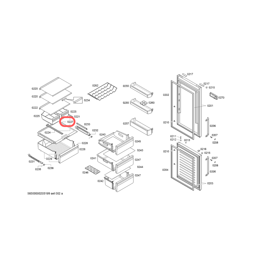 Tapa cajón hydrofresh frigorífico Bosch