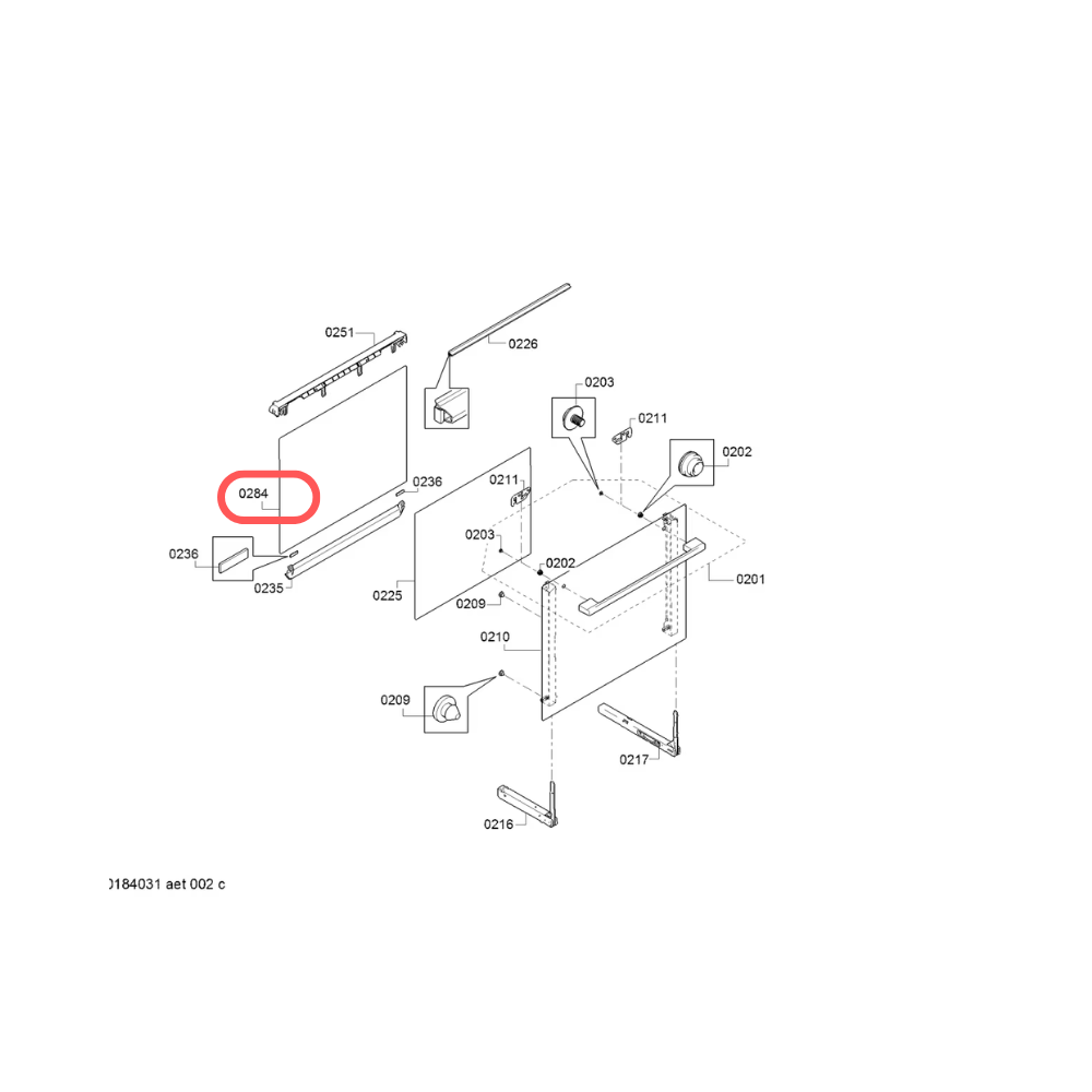 Cristal interior puerta horno Bosch