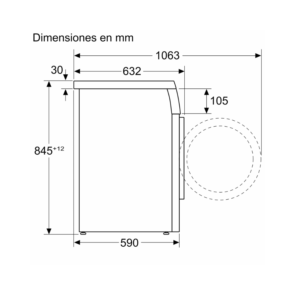 260207247 Lavadora frontal BOSCH WUU28T60ES 8 kg 1400 rpm