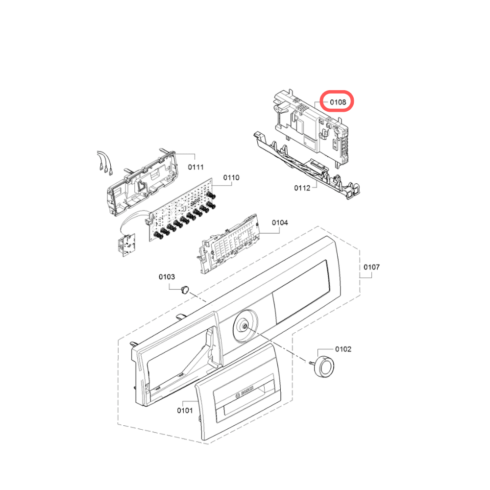 260213148 Electrónica configurada lavadora carga superior Bosch WQG24500ES/03