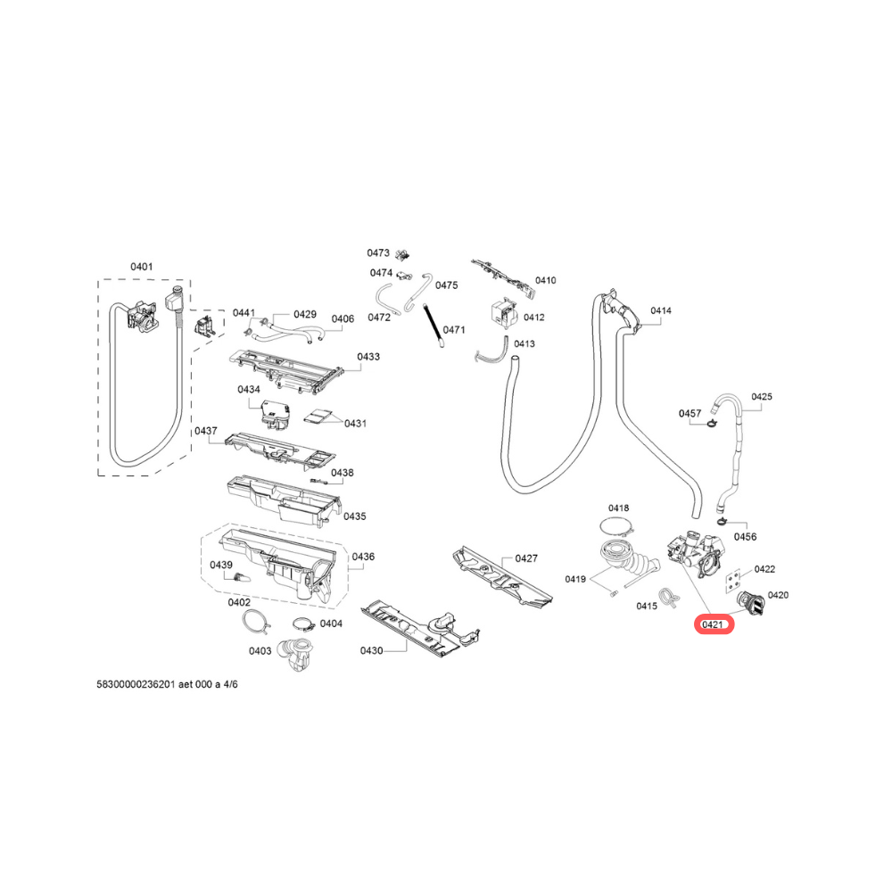 260213216 Motobomba desagüe completa lavadora Bosch WNC254A0ES